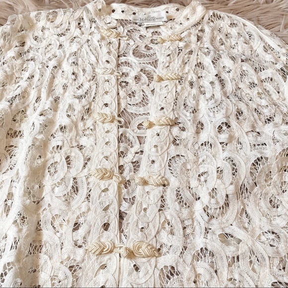 The White House Cream Crochet Blazer - Picture 3 of 4